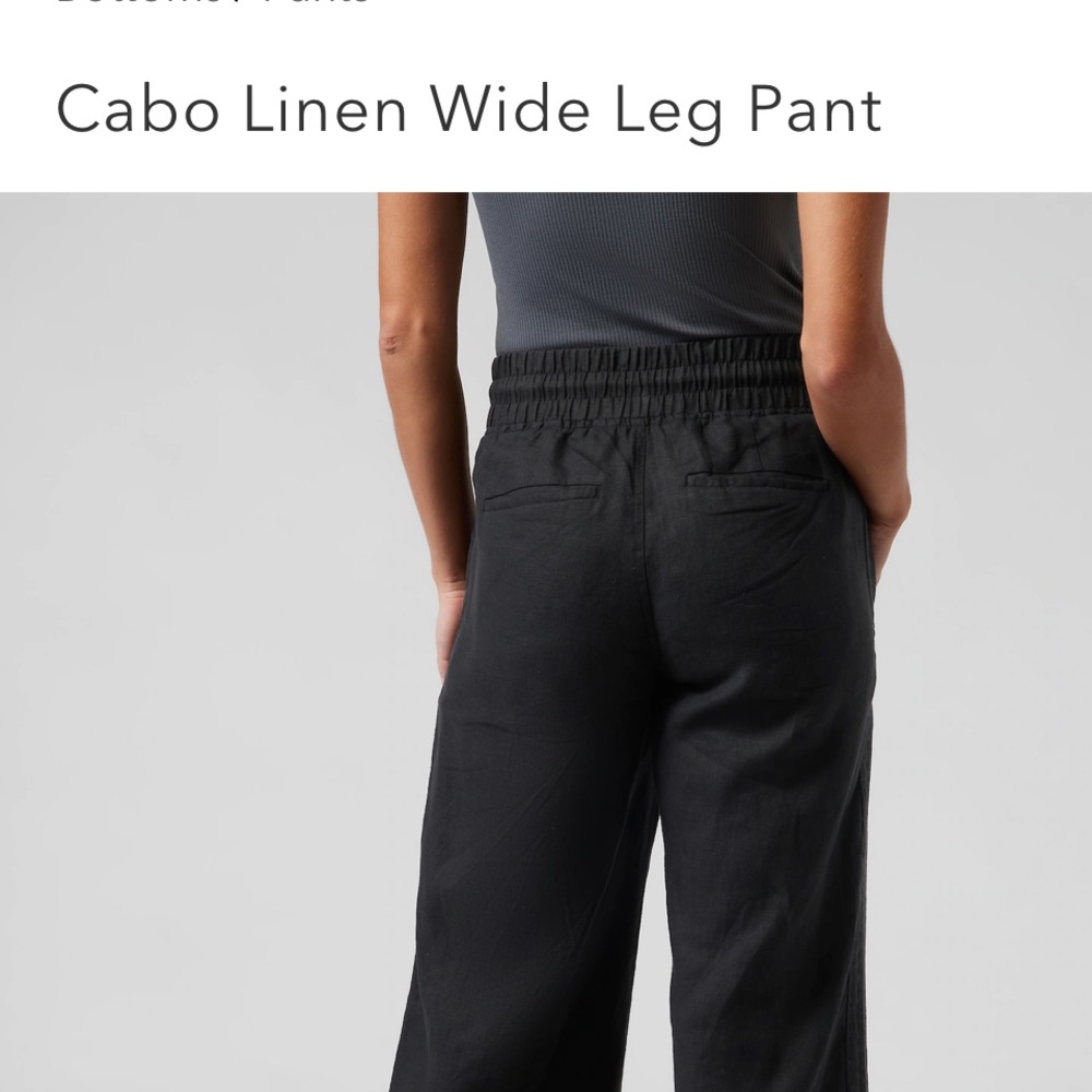 Athleta cabo linen wide leg pants, size 10